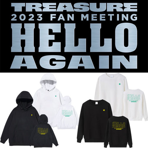 TREASURE2023演唱会HELLO AGAIN同款春秋冬连帽衫宽松套头休闲上