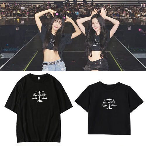RedVelvt裴珠泫姜涩琪演唱会BALANCE同款短袖T恤宽松印花纯棉衣服