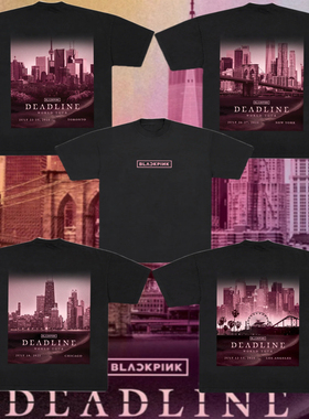 BLACKPINK粉墨DEADLINE2025快闪店同款海报纯棉圆领短袖T恤女上衣