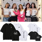 圆领短袖 夏季 T恤宽松印花露脐衣服 IDLE演唱会Syncopation同款