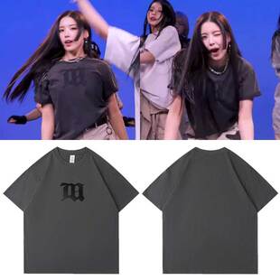 NMIXX专辑跳舞蹈练习室周边金智佑同款短袖T恤纯棉印花上衣服男女