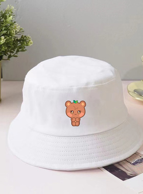 ATEEZ卡通公仔印花帽子趣味可爱女生帽防晒盆帽遮阳帽粉丝收藏款