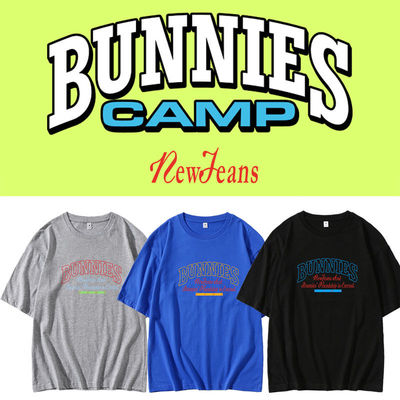 NewJeans专辑Bunnies Camp同款夏季纯棉短袖t恤圆领宽松半袖衣服