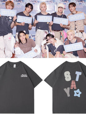 StrayKids演唱会STAYinOurLittleHouse周边同款短袖T体恤纯棉印花