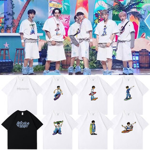 NCT WISH专辑FindYourColor快闪周边衣服同款短袖T恤纯棉印花衣服