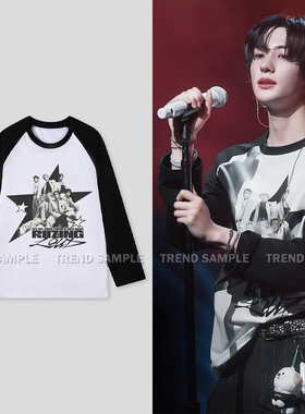 RIIZE演唱会2025周边同款插肩长袖t恤男女韩版宽松圆领打底衫上衣