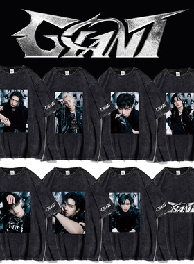 水洗T恤衫stray kids新专辑2ND GIAN短袖T海报洗旧粉丝同款打底衫