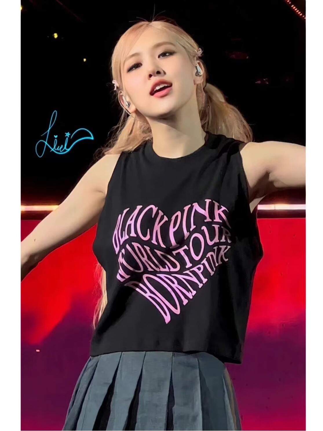 BLACKPINK 월드 투어 2023 콘서트 BORN PINK 주변 아동복 반팔 티셔츠 트렌디 친자복