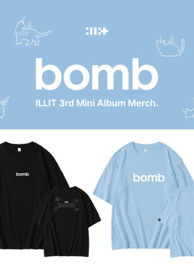 ILLIT专辑bomb周边境萌花李沅禧同款圆领短袖T恤宽松印花纯棉衣服