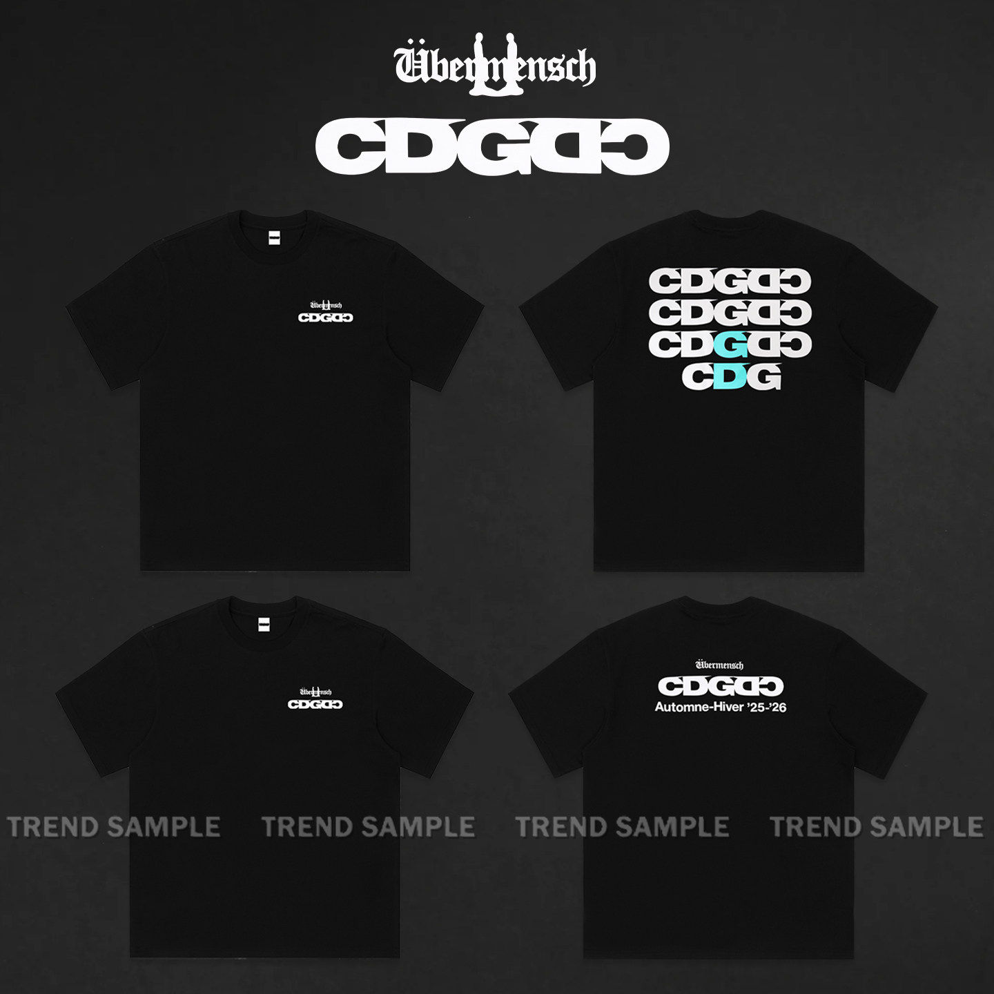 GD权志龙联名CDG周边同款短袖T恤男女韩版时尚宽松印花短袖上衣