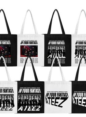 ATEEZ专辑巡演2025 NORTH AMERICA TOUR应援帆布拉链海报手提女包