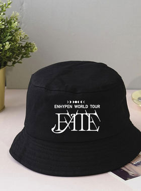 EN-男团WORLD TOUR FATE文字logo渔夫帽 演唱会印花同款帽子