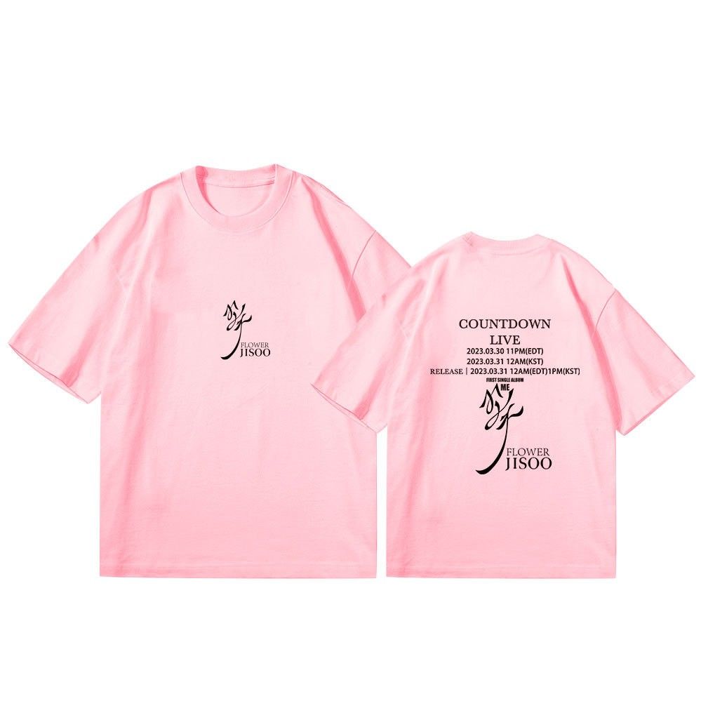 jisoo个人solo新专辑同款文字设计感短袖T恤夏季应援打歌服金智秀
