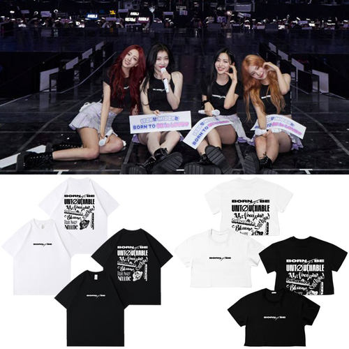 ITZY2024BornToBe世巡演唱会周边同款短袖T恤宽松圆领印花上衣服