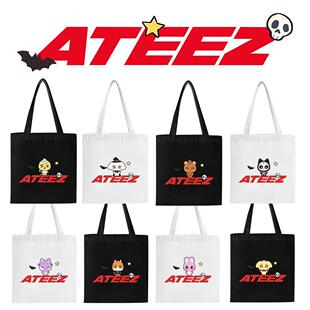 ATEEZ专辑2025NORTH AMERICATOUR动漫人物logo设计帆布拉链手提包