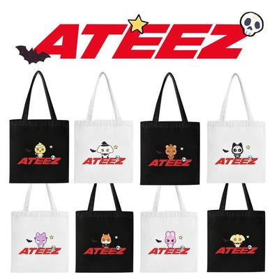 ATEEZ专辑2025NORTH AMERICATOUR动漫人物logo设计帆布拉链手提包