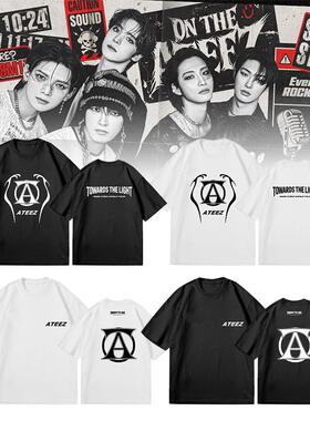 同款短袖T恤衫ATEEZ新款2025logo文艺简约情侣打歌服演唱会款
