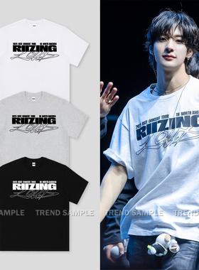 RIIZE演唱会2025周边同款短袖t恤衣服男女宽松圆领韩版短袖上衣