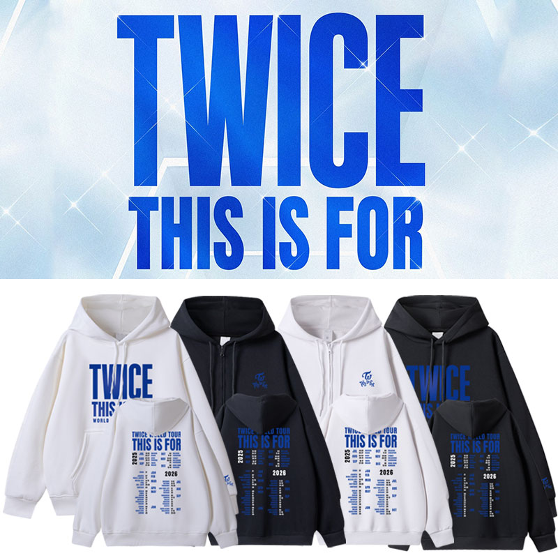 TWICE六巡演唱会ThisIsFor周边应援衣服同款卫衣套头拉链开衫男女