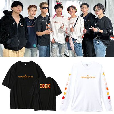 防弹少年团PERMISSION TO DANCE演唱会周边印花衣服同款短袖T恤