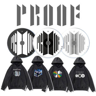 防弹少年团proof专辑周边打歌服 重磅高街欧美风做旧水洗连帽卫衣