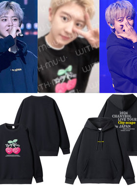 朴灿烈演唱会都市风景CityScape周边同款衣服宽松印花套头卫衣服