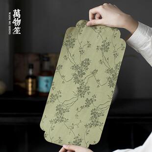 仿香云纱茶席干泡茶道茶垫中式 萬物笙 家用双面禅意桌布防水桌旗