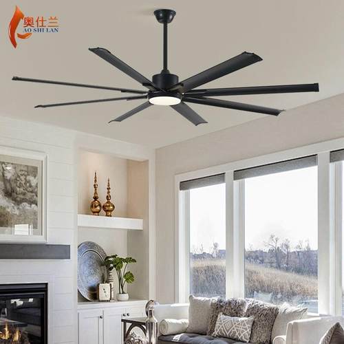 变频风扇吊灯简约现代吊扇灯商用别墅餐厅客厅大尺寸风工业风扇灯