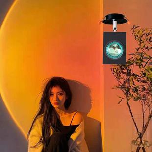 落日射灯天花氛围灯客厅投影彩虹墙暗装夕阳红变色网红客厅射筒灯