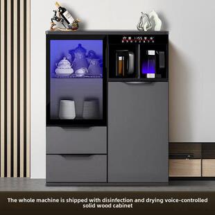 2024年新款智能实木茶吧机家用全自动饮水机餐边柜下置水桶消毒柜