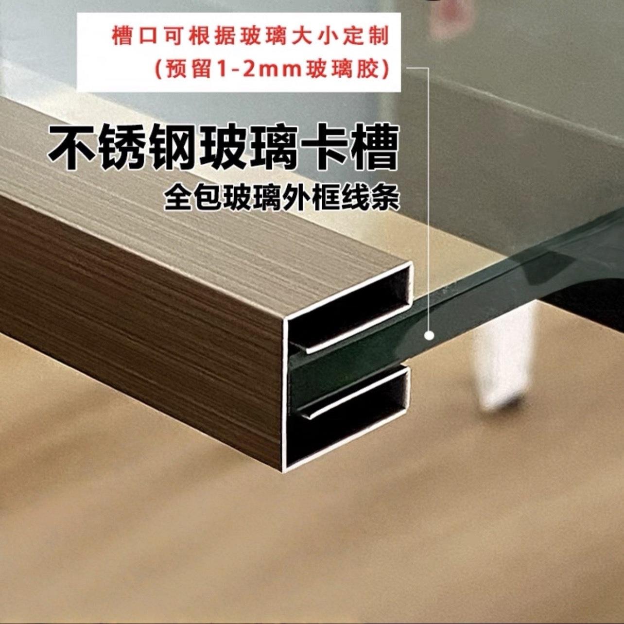 304不锈钢楼梯扶手弧形铝合金阳台玻璃钢丝网定制包边室内