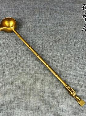 纯铜酒勺仿古铜器汤勺茶勺家居酒店茶道日用装饰工艺创意礼品摆件