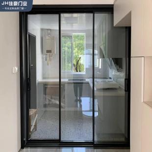 上海完美系统吊轨三联动极窄边推拉门厨房移门卫生间阳台玻璃隔断