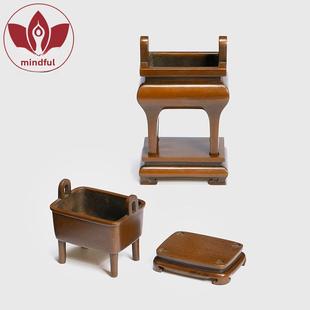 青松堂苏公铜炉名家胡青歌四脚方鼎炉手工覆古香青铜香炉