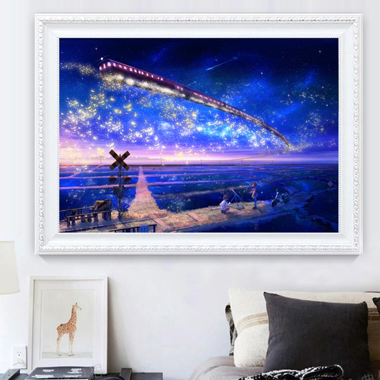 钻石画2025新款星空列车卡通风景小幅贴钻十字绣客厅卧室餐厅满钻