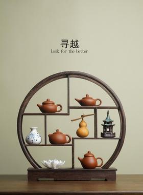 新中式摆件简约客厅玄关柜子办公室茶桌家居实木质禅意古风装饰品