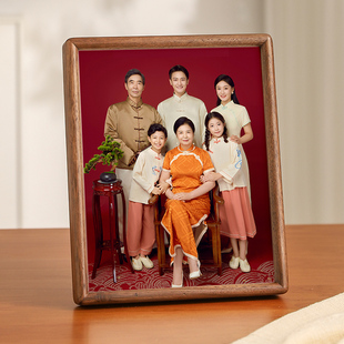 全家福实木相框洗照片字画书法装 裱画框8寸10寸a4高级感摆台挂墙