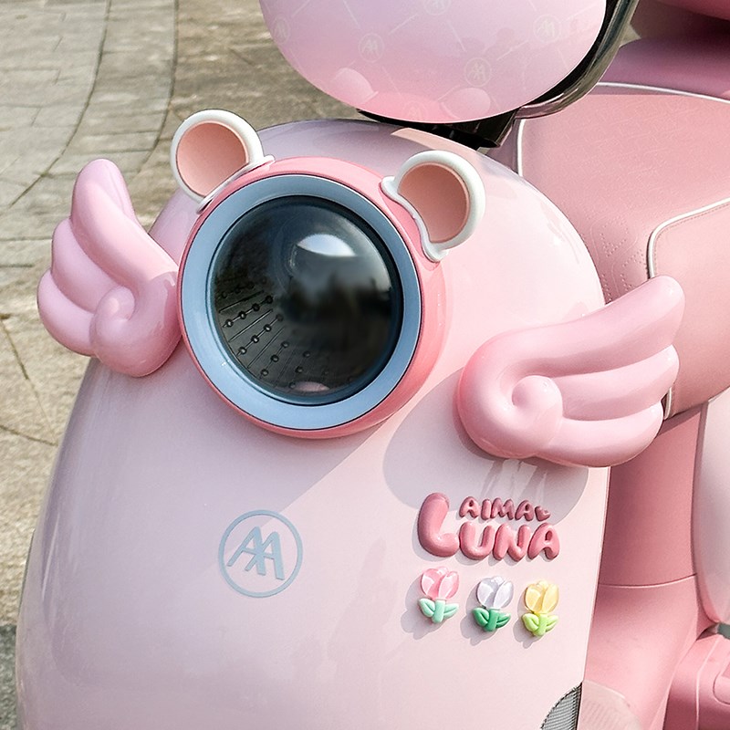 电动车diy装饰翅膀大号可爱九号贴纸耳朵蝴蝶结靠背装饰品小配件