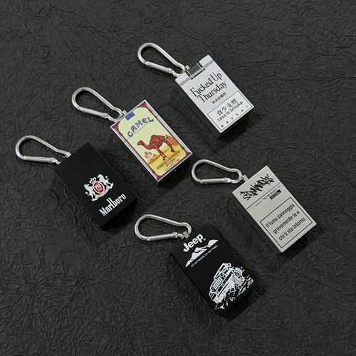 随身金属烟灰盒ins街头便携提拉式迷你烟灰盒钥匙扣挂件腰间配饰