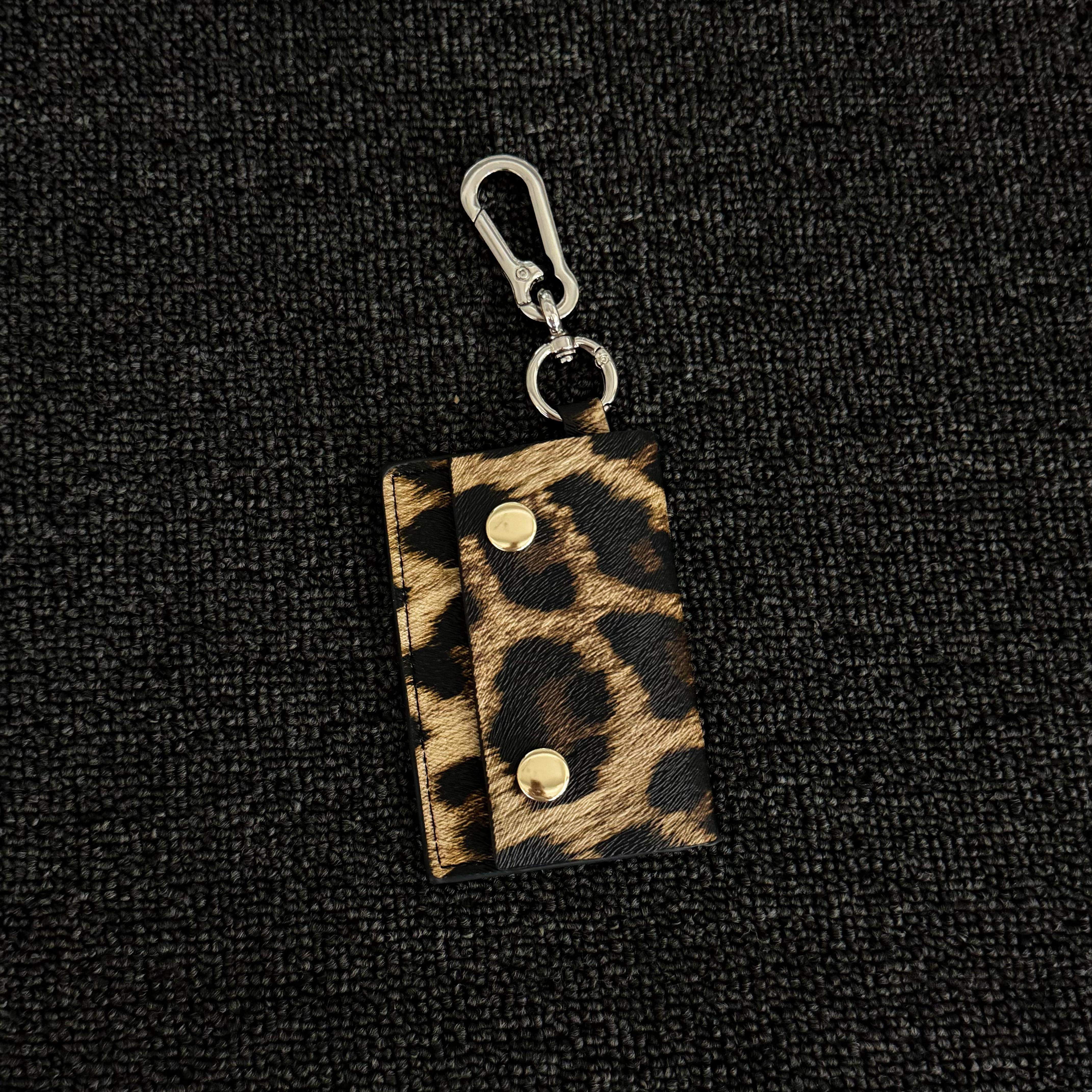 Soul Mates复古豹纹零钱卡包金属钥匙扣腰间挂件cleanfit穿搭配饰