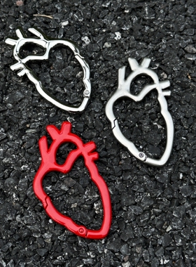 Soul Mates原创简约心脏扣挂件饰品挂饰金属包包挂件小众红色爱心