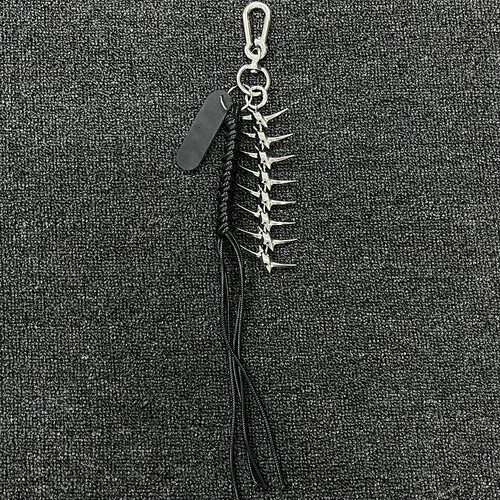 Soul Mates小众金属尖刺编织绳包挂件银色钥匙扣腰间吊饰cleanfit