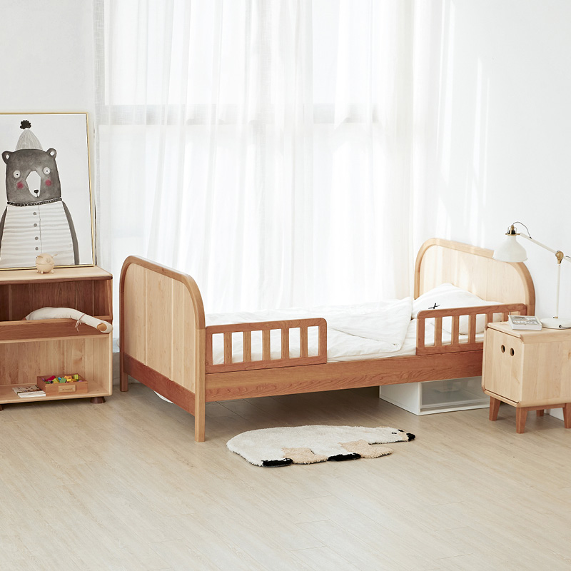 等等几木 嘉荫双床 枫木实木儿童床双层伸缩子母床高低拖床儿童房