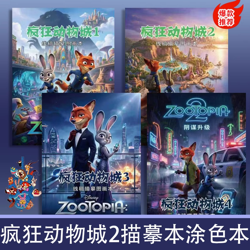 疯狂动物城2描摹本朱迪尼克