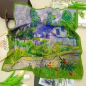 直播专拍 100%桑蚕丝70双皱中方巾