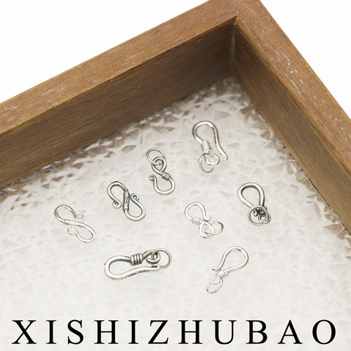 S999纯银扣子复古龙虾扣