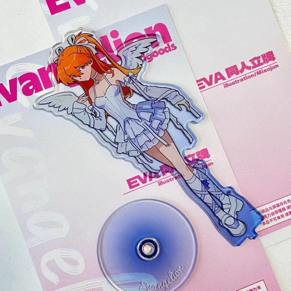 新世纪福音战士EVA明日香旋转立牌可爱亚克力桌面摆件动漫周边谷