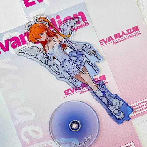 新世纪福音战士EVA明日香旋转立牌可爱亚克力桌面摆件动漫周边谷