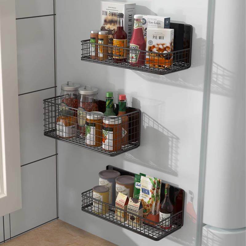 冰箱置物架侧收纳磁吸收纳盒入户门保鲜膜收纳架保鲜袋收纳神器密