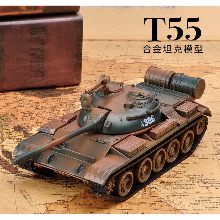 乐加T55合金坦克模型摆件1:43仿真金属59式军事战车玩具坦克世界